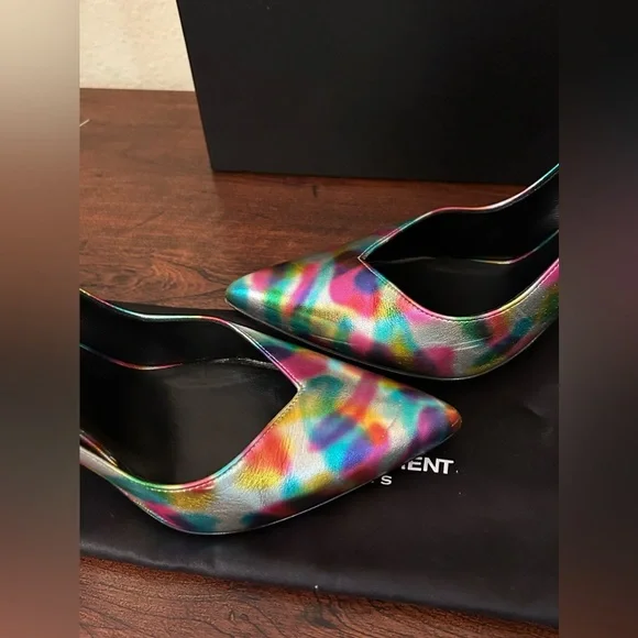 🎉HP🎉Saint Laurent Leather Tie-Dye Print Pumps